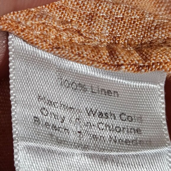 Talbots Petites Peach Pintuck Long-Sleeve Top P Lightweight Linen Blend - Picture 11 of 13